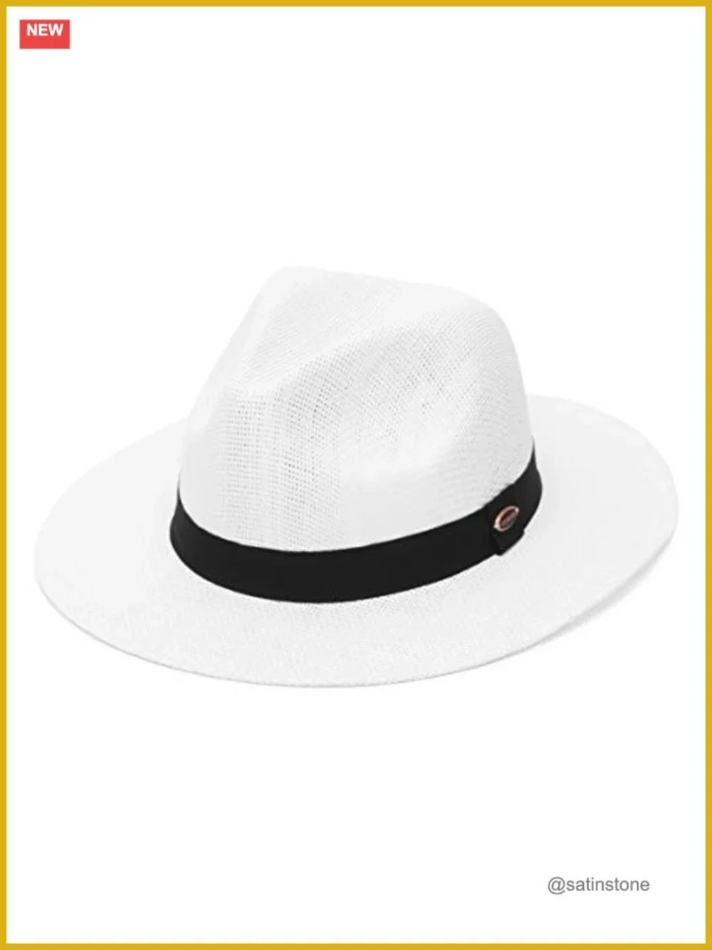 Straw Fedora Sun Hat with Adjustable Drawstring - Paper Panama Hat for Beach